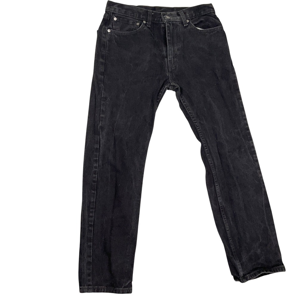 Levis 505 Jeans Mens 31W 30L Black Faded Regular Fit Straight Leg Comfort Denim